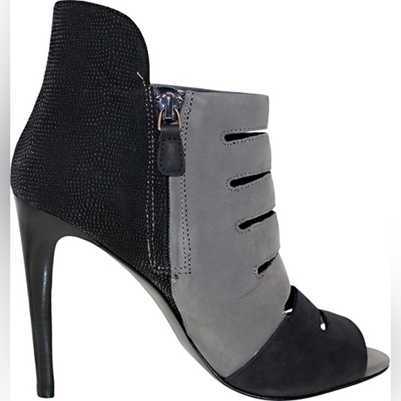 Rebecca Minkoff Reagan Peep Toe Suede Booties Heels - Picture 2 of 6